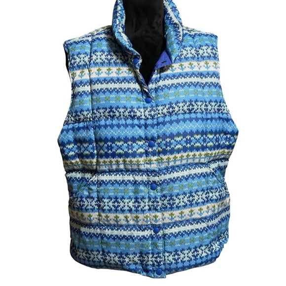 LANDS’END GOOSE-DOWN BLUE VEST SZ XL 18/20 EUC - Picture 1 of 10